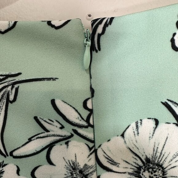 Calvin Klein Floral A-Line Midi Sleeveless Dress Size 8 Teal Work Career NWT - Picture 9 of 10